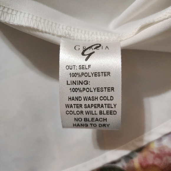 Gracia Blue Pink Floral Midi Skirt A-Line High-Low Cocktail - Picture 7 of 7